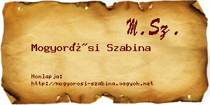 Mogyorósi Szabina névjegykártya